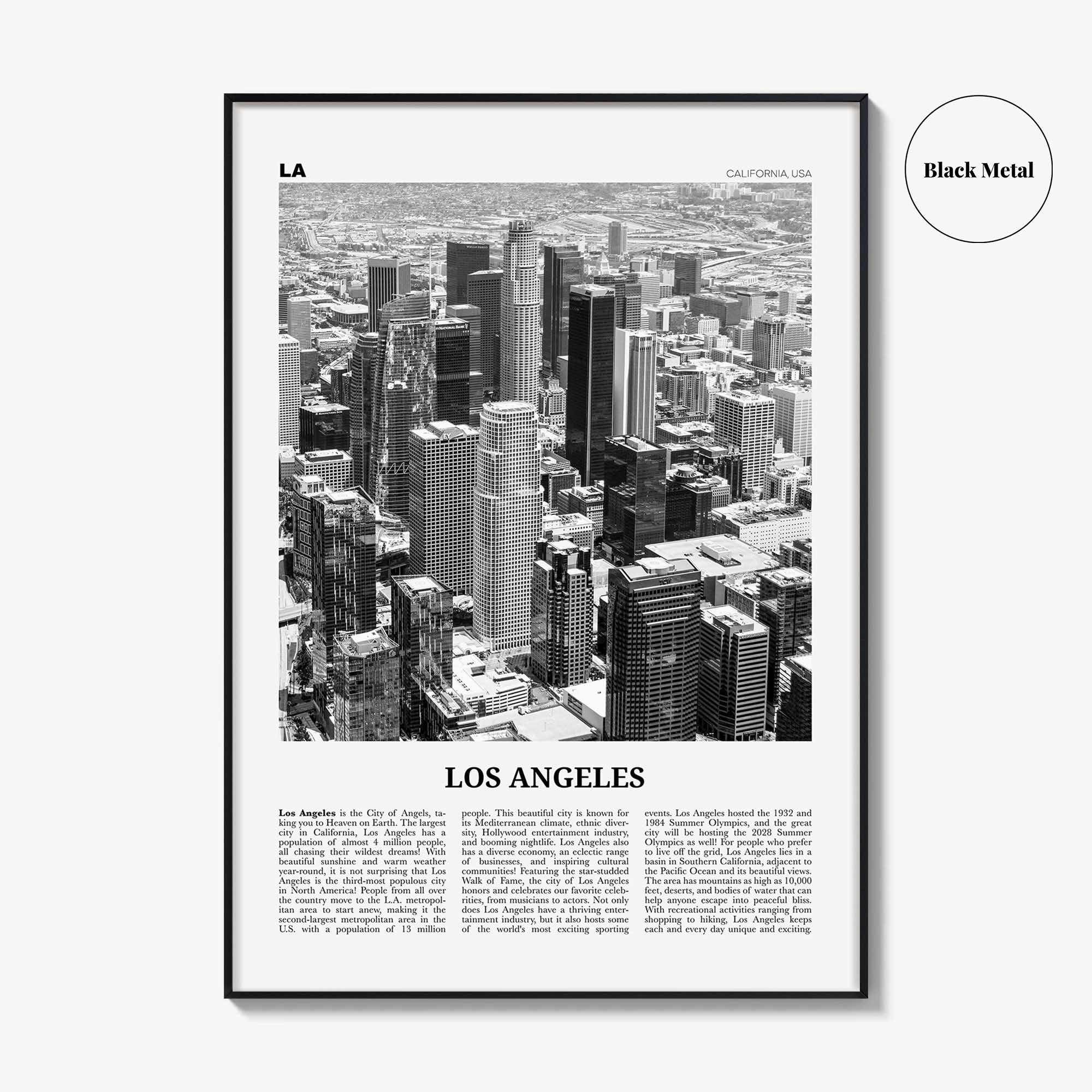 Los Angeles Print Black and White No 5, Los Angeles Wall Art, Los Angeles Poster, LA, California, USA, United States, North America
