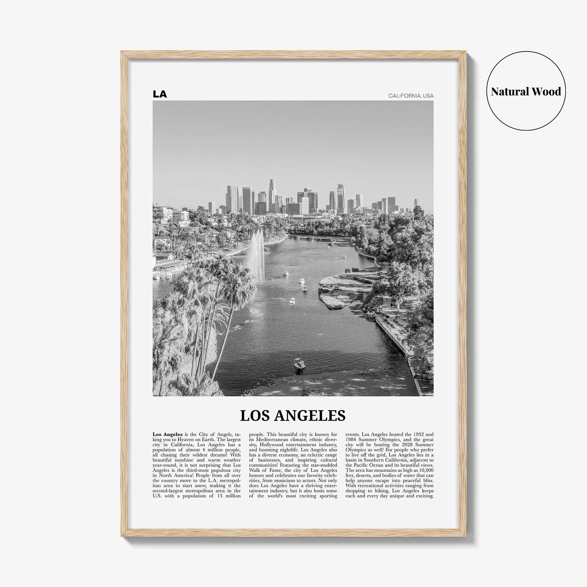 Los Angeles Print Black and White No 6, Los Angeles Wall Art, Los Angeles Poster, Los Angeles Photo, Los Angeles Map, California, USA