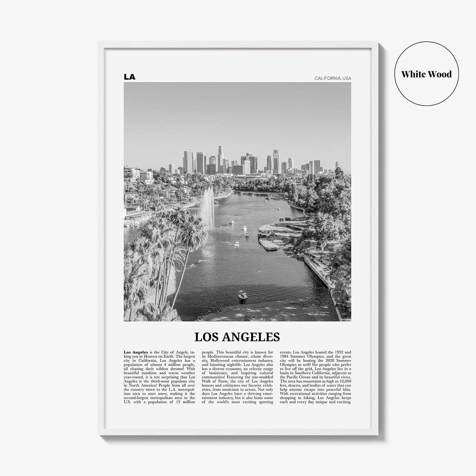 Los Angeles Print Black and White No 6, Los Angeles Wall Art, Los Angeles Poster, Los Angeles Photo, Los Angeles Map, California, USA