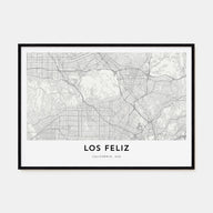 Los Feliz Map Landscape Poster