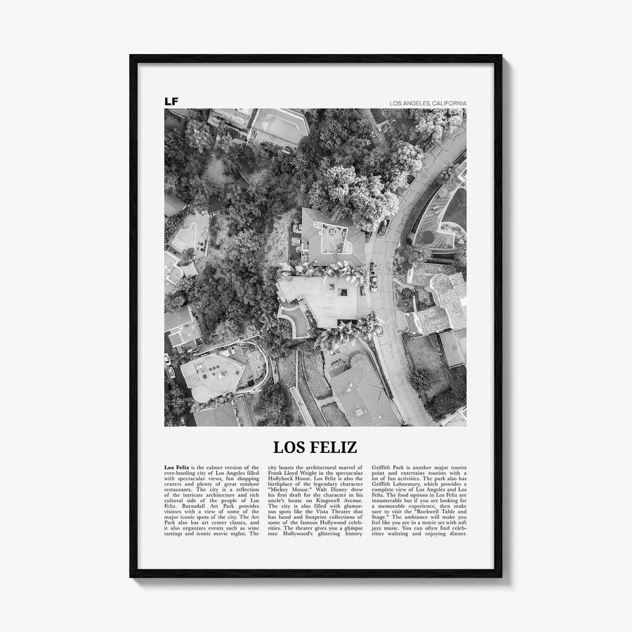 Los Feliz Print Black and White, Los Feliz Wall Art, Los Feliz Poster, Los Feliz Photo, Los Feliz Decor, California, Los Angeles