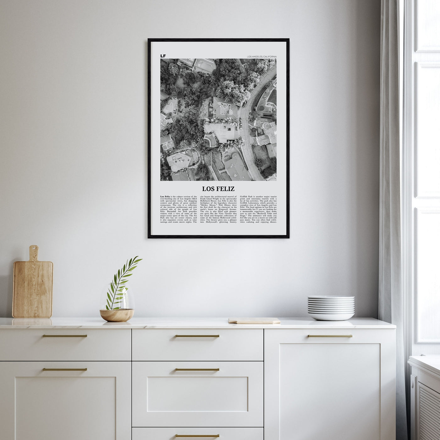 Los Feliz Travel B&W Poster