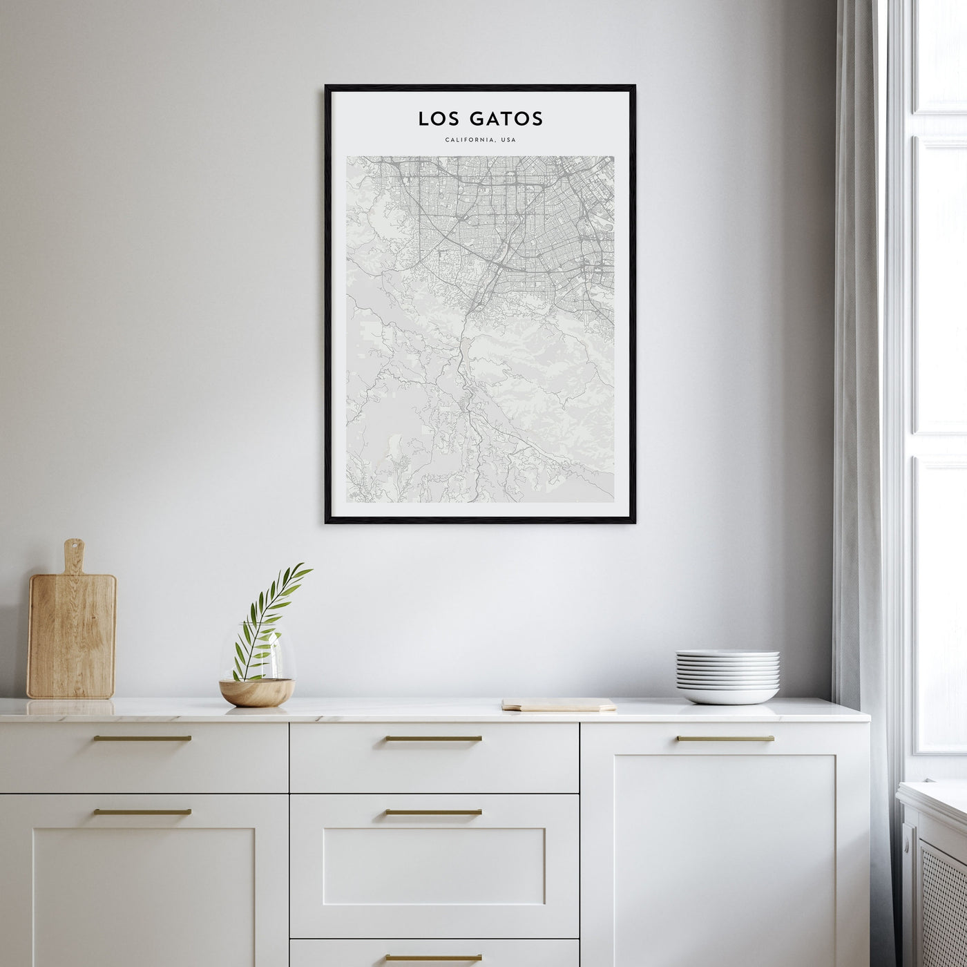 Los Gatos Map Portrait Poster