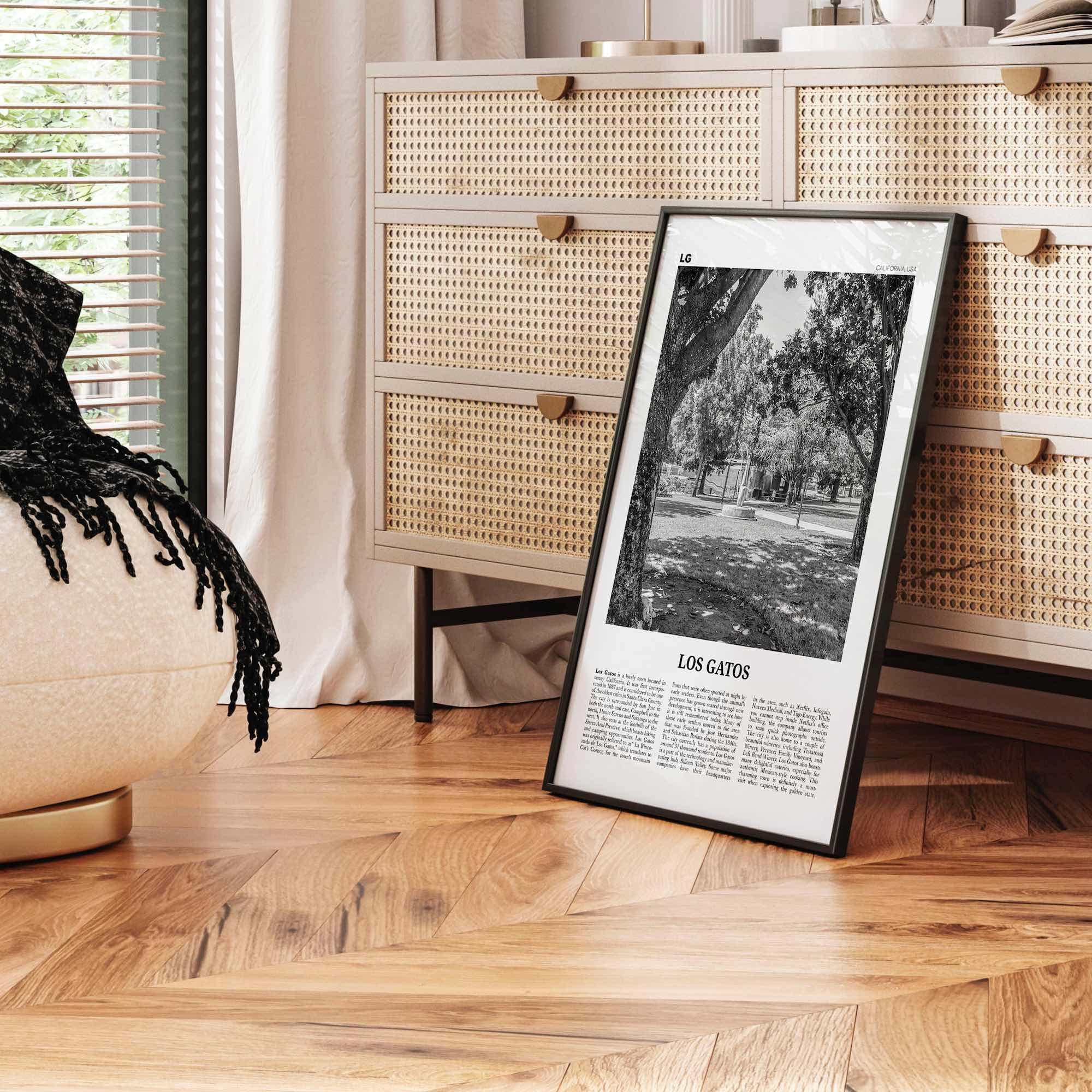 Los Gatos Print Black and White, Los Gatos Wall Art, Los Gatos Poster, Los Gatos Photo, Los Gatos Wall Décor, California, USA, United States