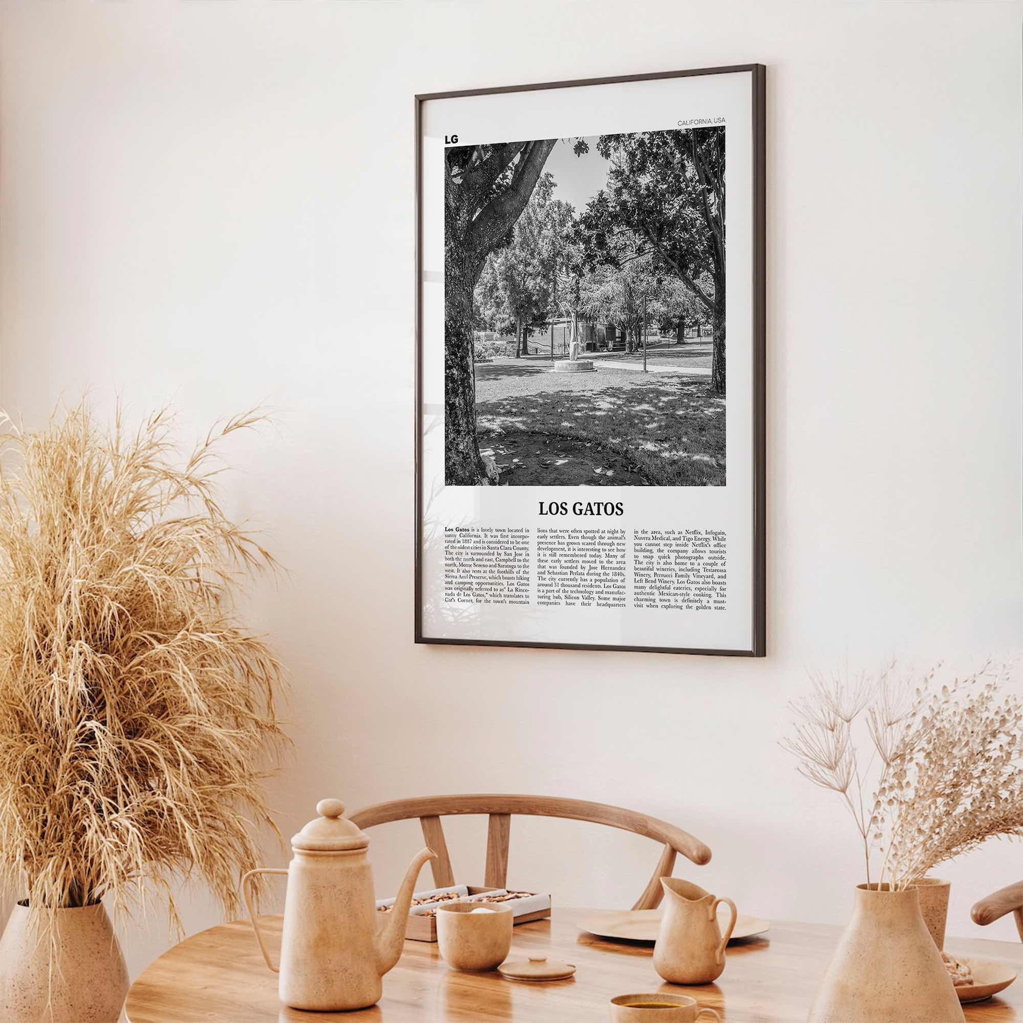 Los Gatos Print Black and White, Los Gatos Wall Art, Los Gatos Poster, Los Gatos Photo, Los Gatos Wall Décor, California, USA, United States