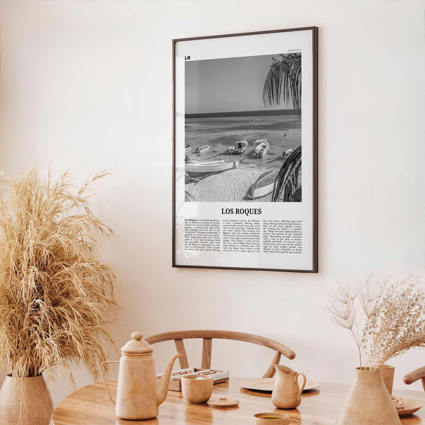 Los Roques Print Black and White, Los Roques Wall Art, Los Roques Poster, Los Roques Photo, Los Roques Wall Décor, Los Roques Map, Venezuela