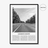Loudoun County Print Black and White, Loudoun County Wall Art, Loudoun County Poster, Loudoun County Photo, Loudoun Wall Décor, Loudoun Map