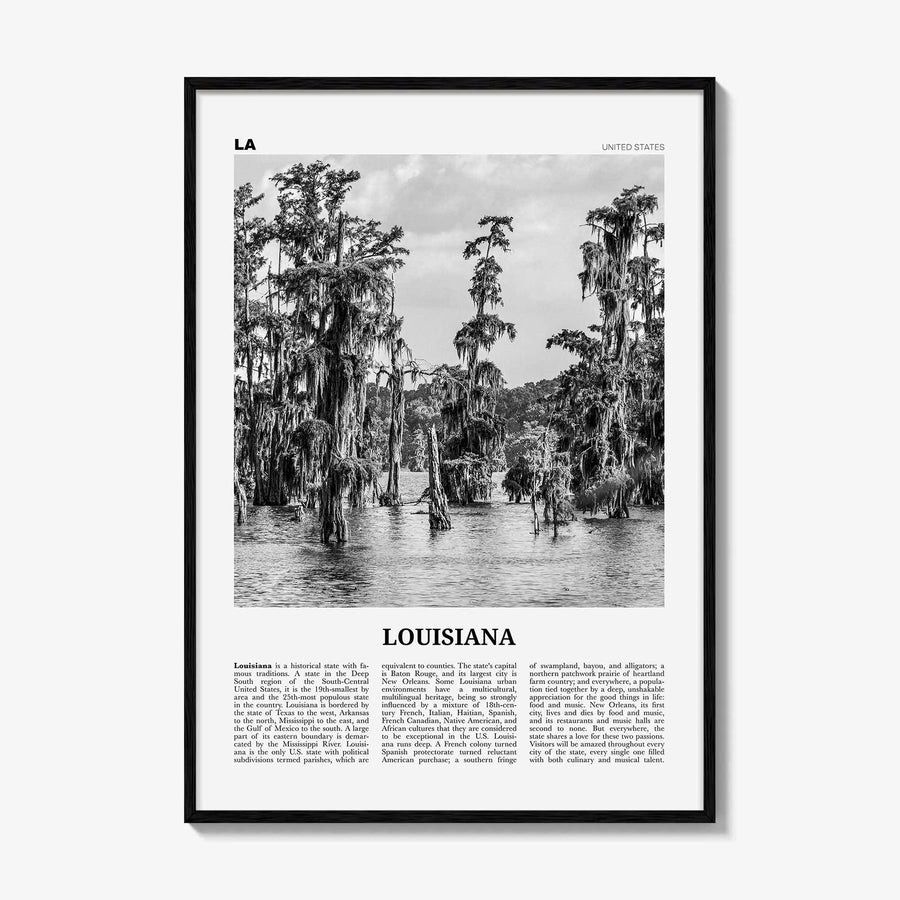 Louisiana Print Black and White No 1, Louisiana Wall Art, Louisiana Poster, Louisiana Photo, Louisiana Decor, USA, United States