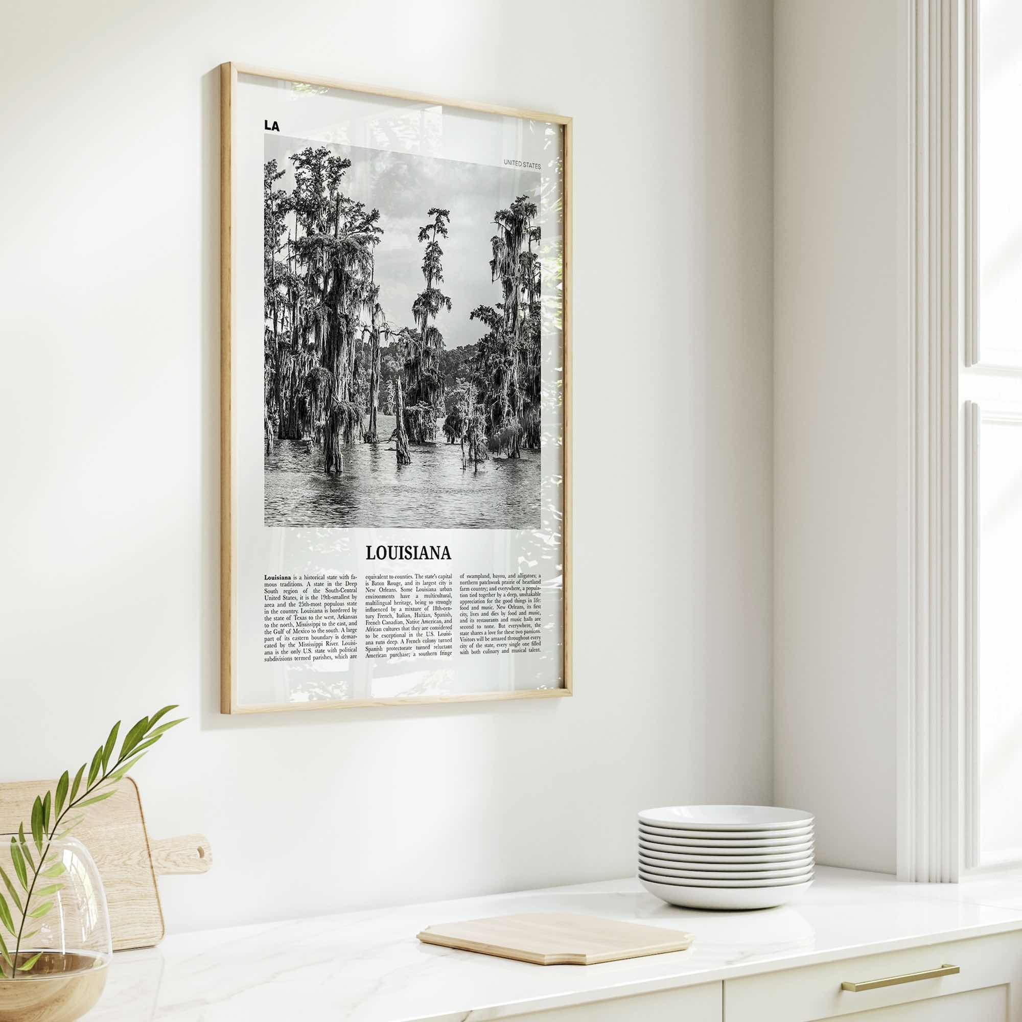 Louisiana Print Black and White No 1, Louisiana Wall Art, Louisiana Poster, Louisiana Photo, Louisiana Decor, USA, United States