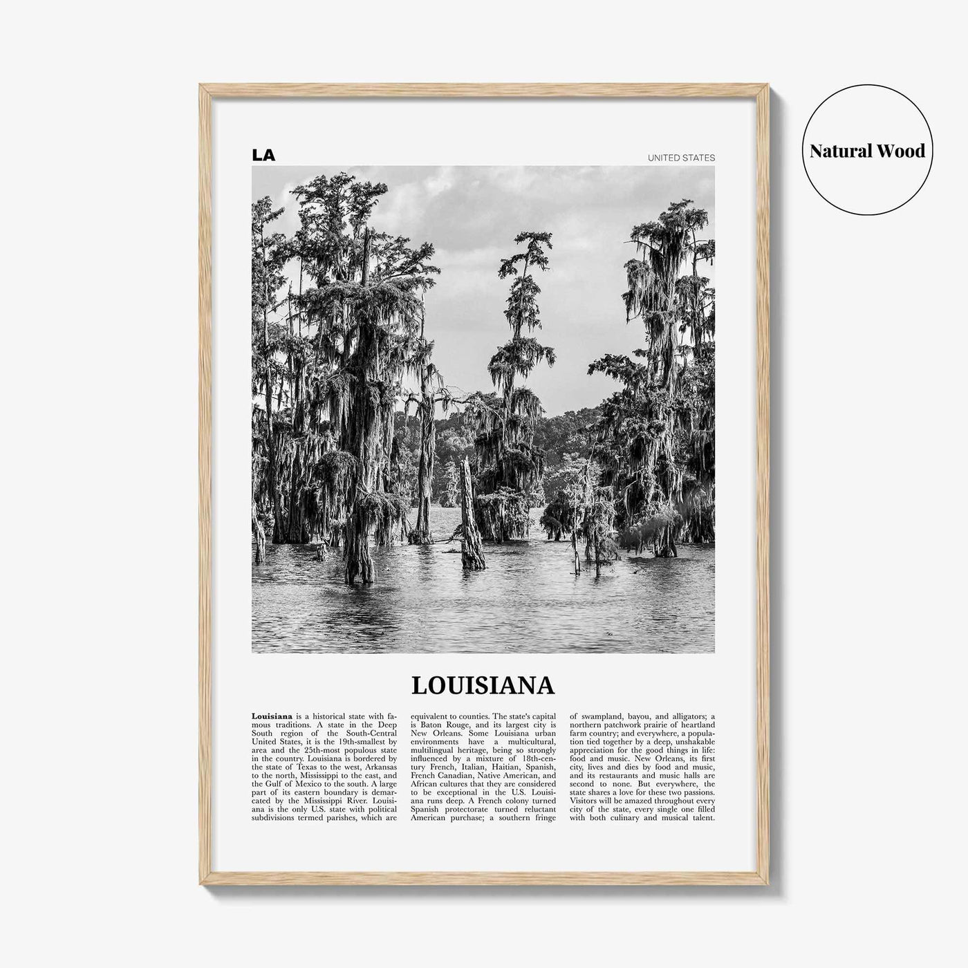 Louisiana Print Black and White No 1, Louisiana Wall Art, Louisiana Poster, Louisiana Photo, Louisiana Decor, USA, United States