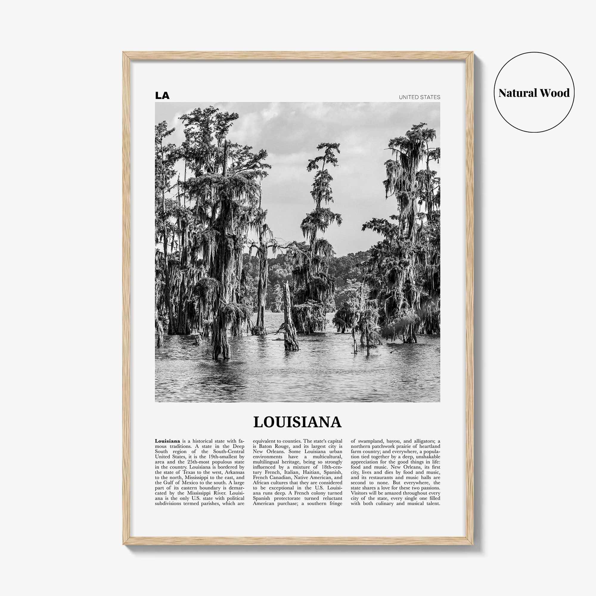 Louisiana Print Black and White No 1, Louisiana Wall Art, Louisiana Poster, Louisiana Photo, Louisiana Decor, USA, United States