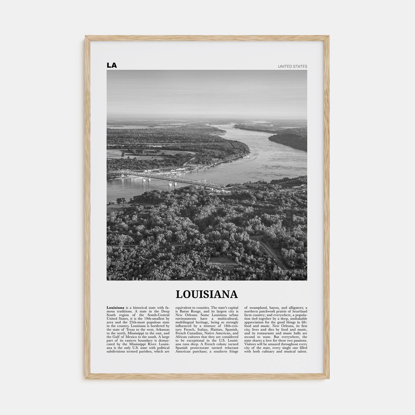 Louisiana Travel B&W No 2 Poster