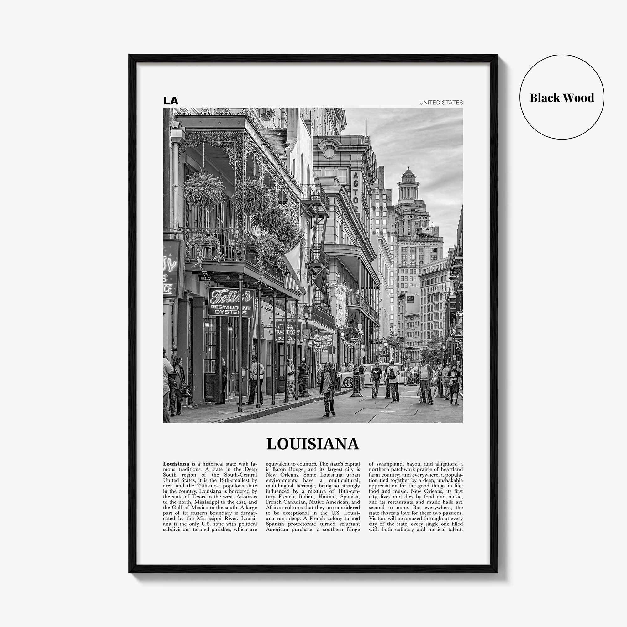 Louisiana Print Black and White No 3, Louisiana Wall Art, Louisiana Poster, Louisiana Photo, Louisiana Wall Décor, Louisiana, United States