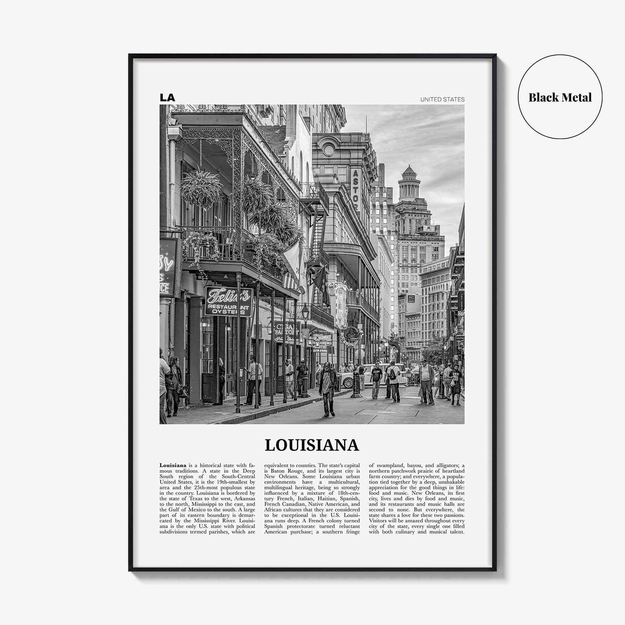 Louisiana Print Black and White No 3, Louisiana Wall Art, Louisiana Poster, Louisiana Photo, Louisiana Wall Décor, Louisiana, United States