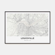 Louisville Map Landscape Poster