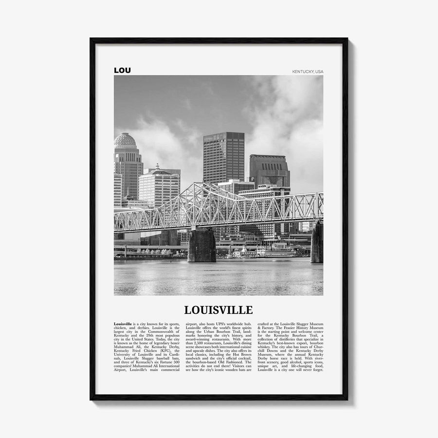 Louisville Print Black and White No 1, Louisville Wall Art, Louisville Poster, Louisville Photo, Kentucky, USA, United States, America