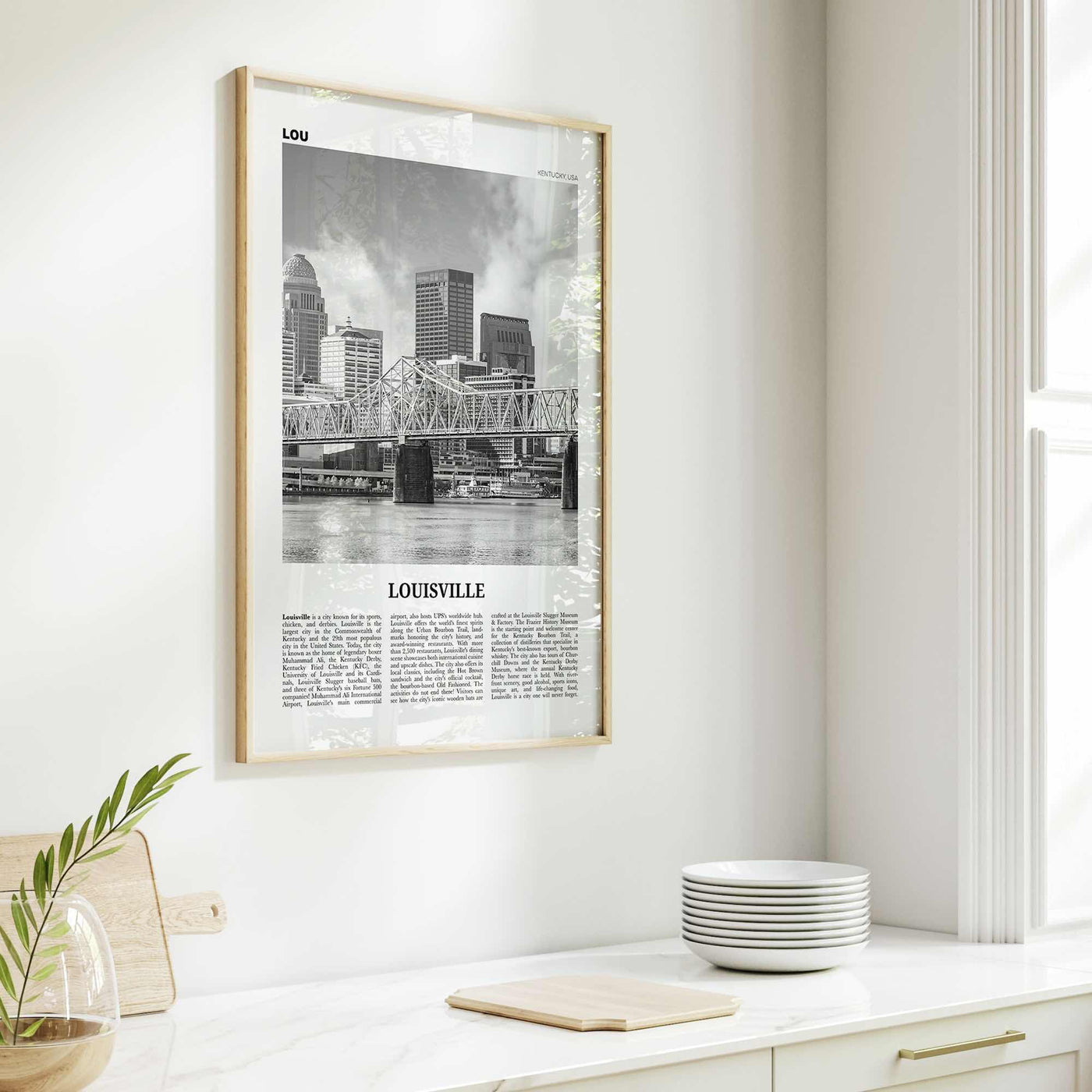 Louisville Print Black and White No 1, Louisville Wall Art, Louisville Poster, Louisville Photo, Kentucky, USA, United States, America