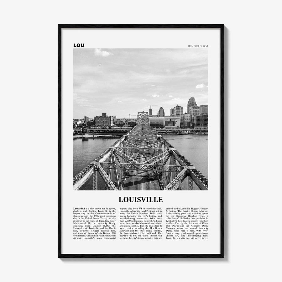 Louisville Print Black and White No 2, Louisville Wall Art, Louisville Poster, Louisville Photo, Kentucky, USA, United States, America