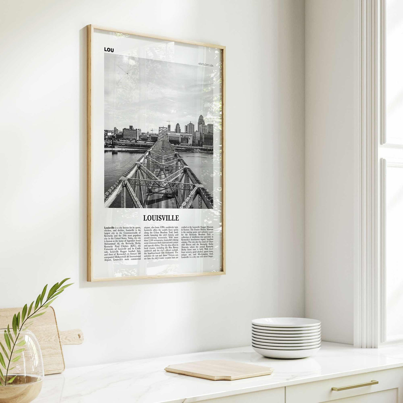 Louisville Print Black and White No 2, Louisville Wall Art, Louisville Poster, Louisville Photo, Kentucky, USA, United States, America