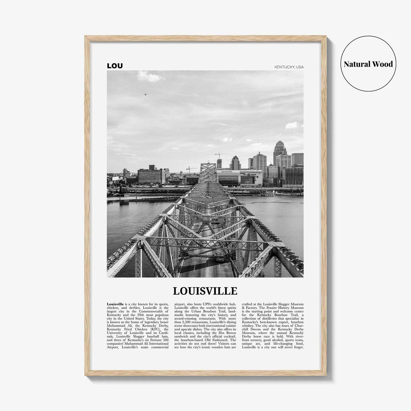 Louisville Print Black and White No 2, Louisville Wall Art, Louisville Poster, Louisville Photo, Kentucky, USA, United States, America