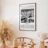 Lowell Print Black and White, Lowell Wall Art, Lowell Poster, Lowell Photo, Lowell Map, Lowell Wall Decor, Massachusetts, USA, United States