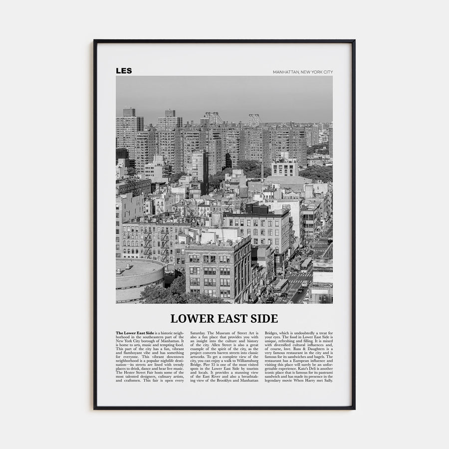 Lower East Side Travel B&W Poster