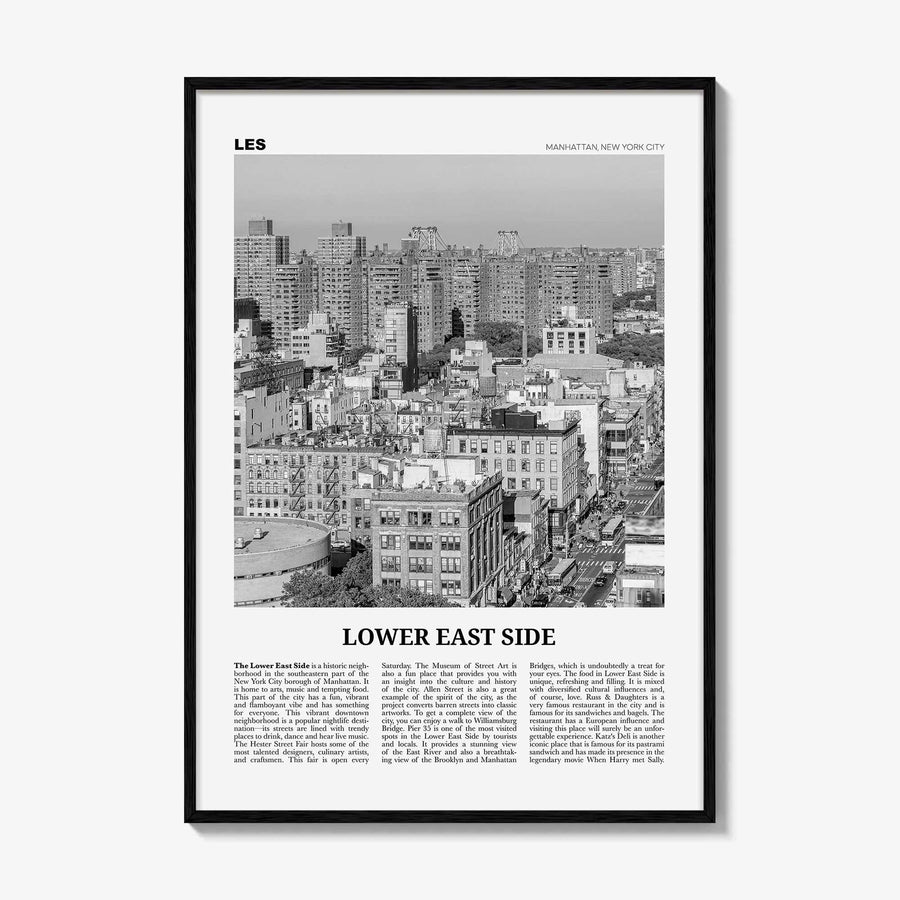 Lower East Side Print Black and White, Lower East Side Wall Art, Lower East Side Poster, Lower East Side Photo, New York City