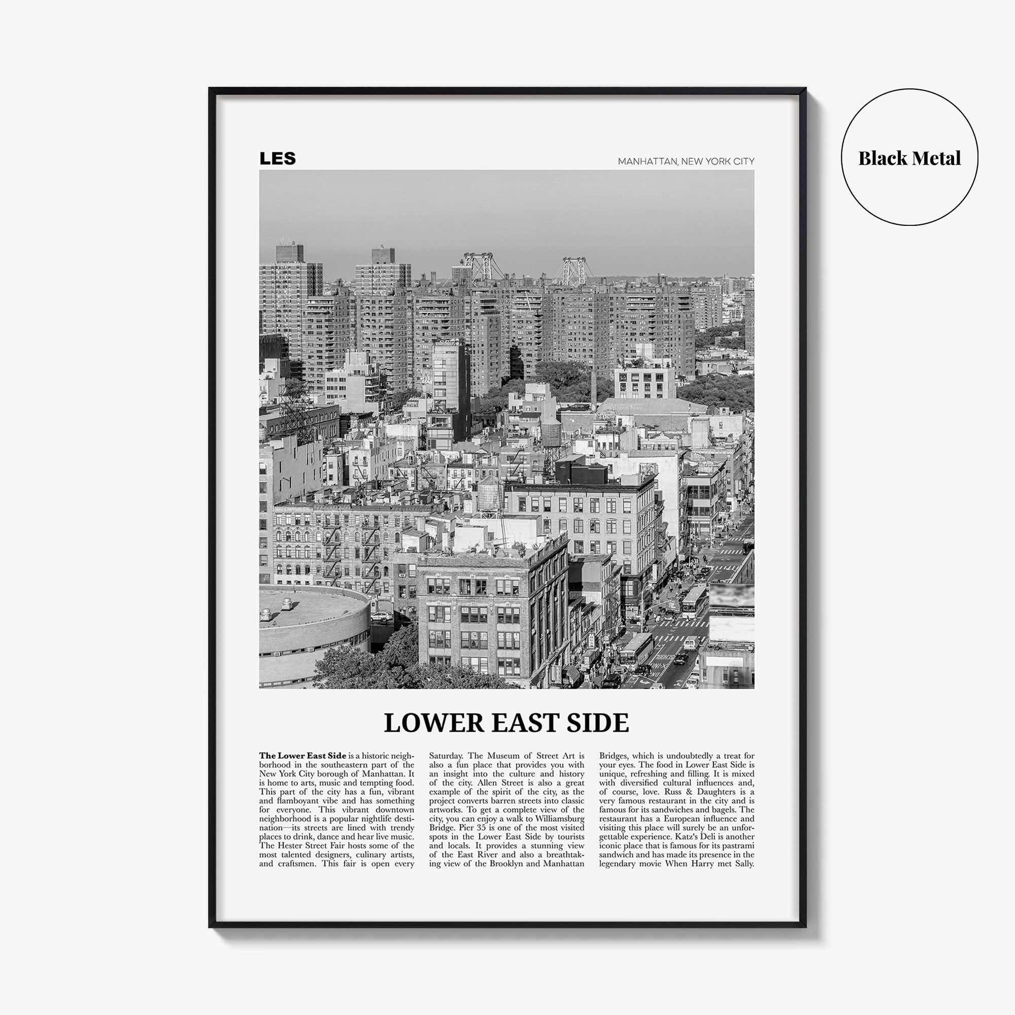 Lower East Side Print Black and White, Lower East Side Wall Art, Lower East Side Poster, Lower East Side Photo, New York City