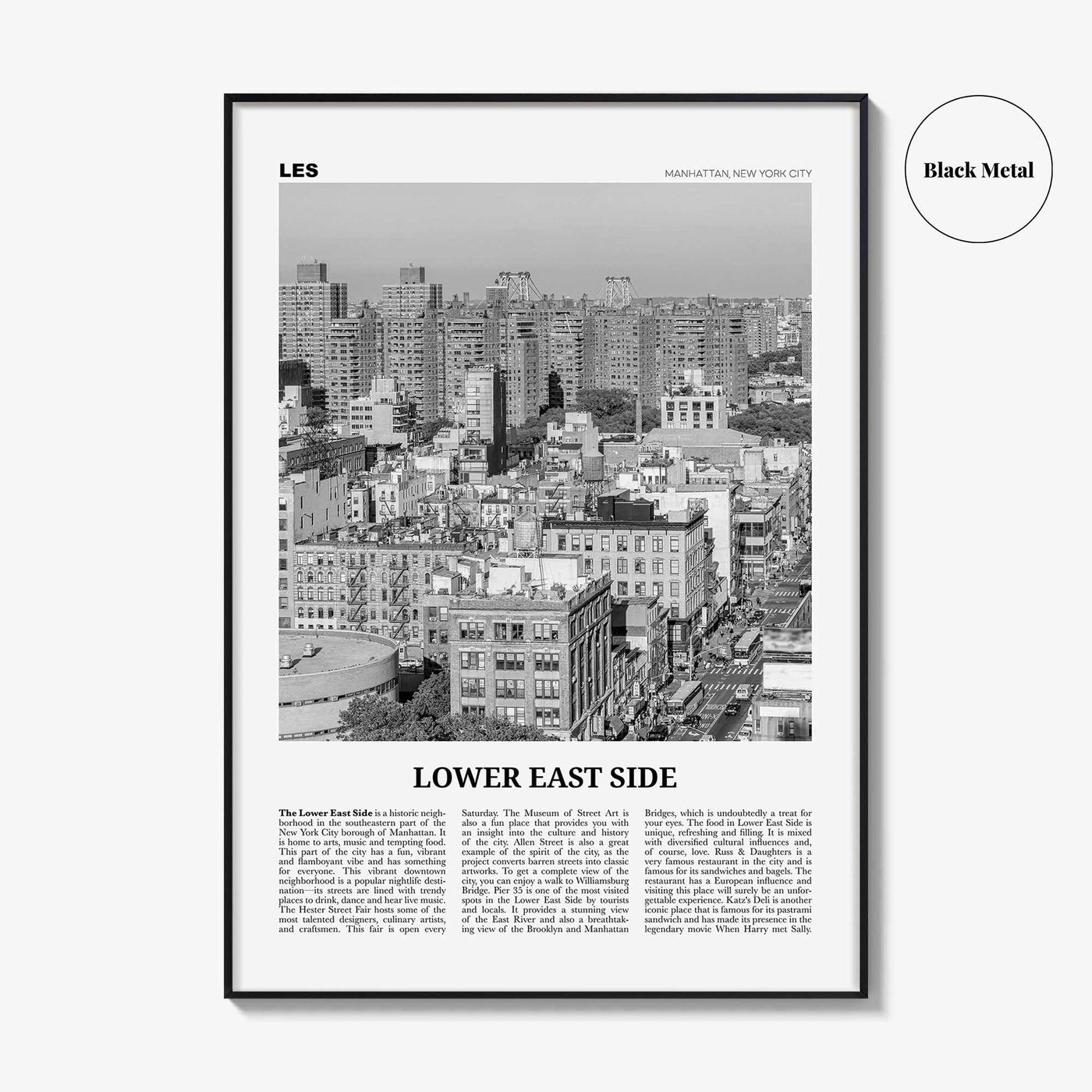 Lower East Side Print Black and White, Lower East Side Wall Art, Lower East Side Poster, Lower East Side Photo, New York City