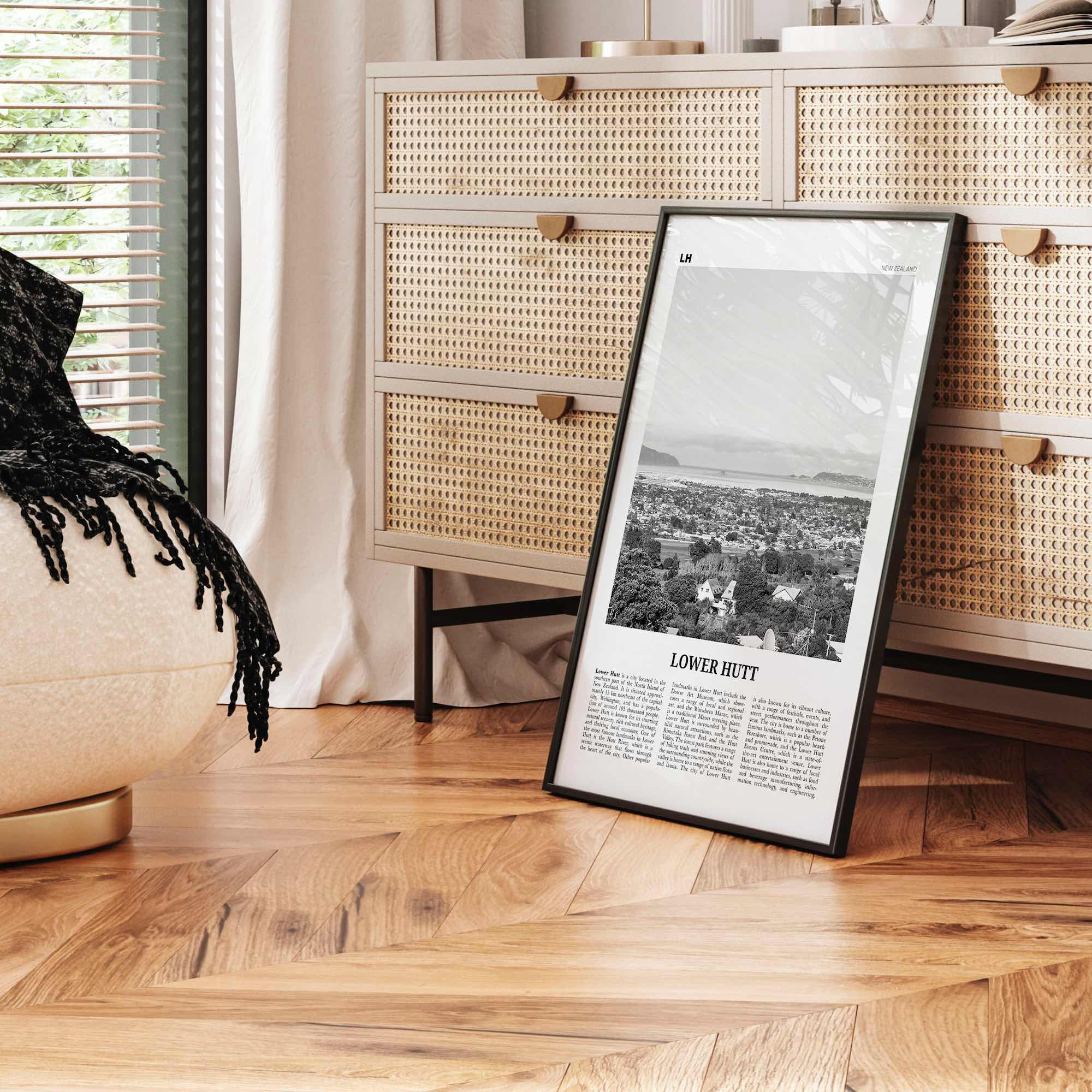 Lower Hutt Print Black and White, Lower Hutt Wall Art, Lower Hutt Poster, Lower Hutt Photo, Lower Hutt Décor, Lower Hutt Map, New Zealand