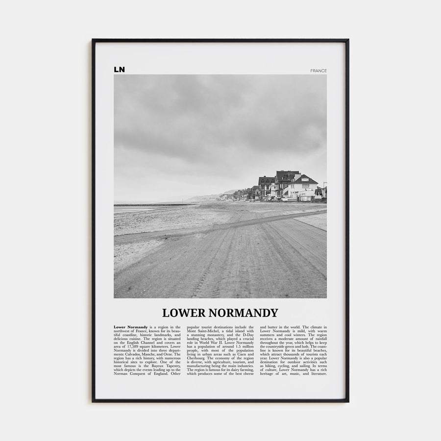 Lower Normandy Travel B&W Poster
