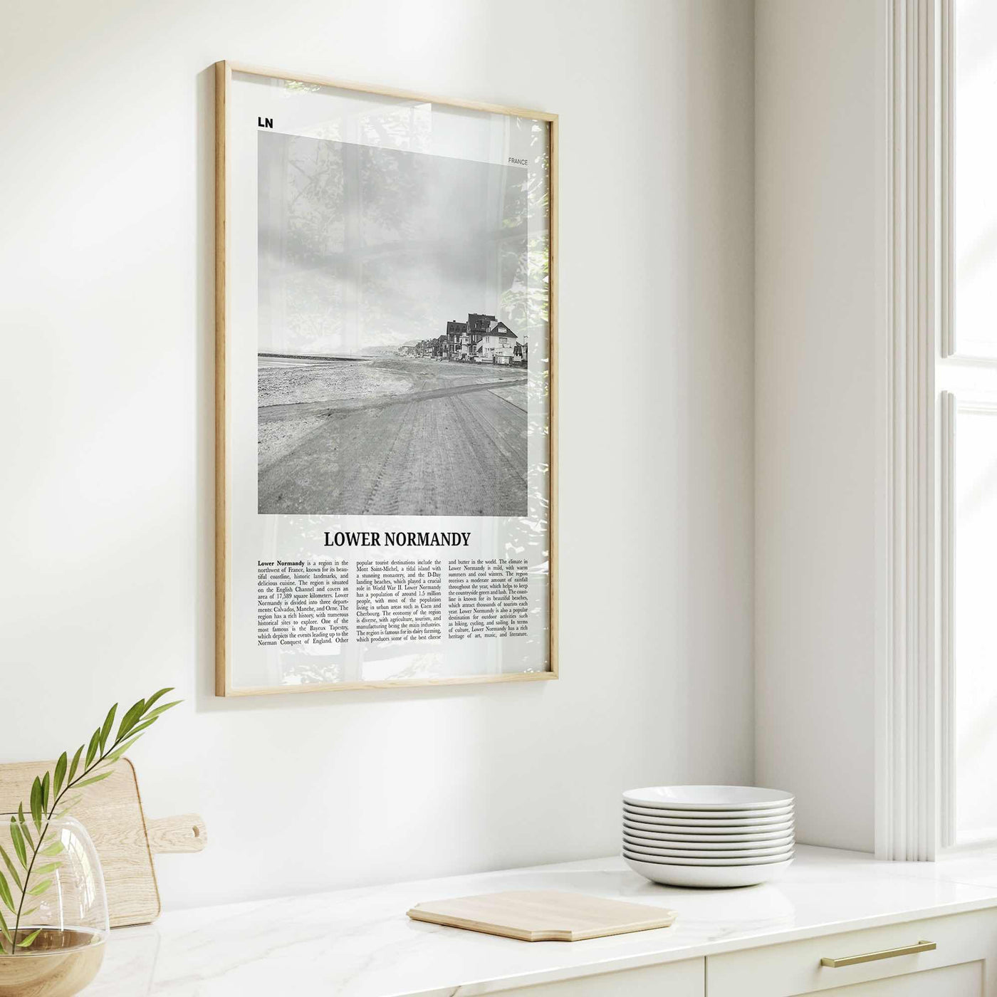 Lower Normandy Print Black and White, Lower Normandy Wall Art, Lower Normandy Poster, Lower Normandy Photo, Wall Décor, Lower Normandy Map