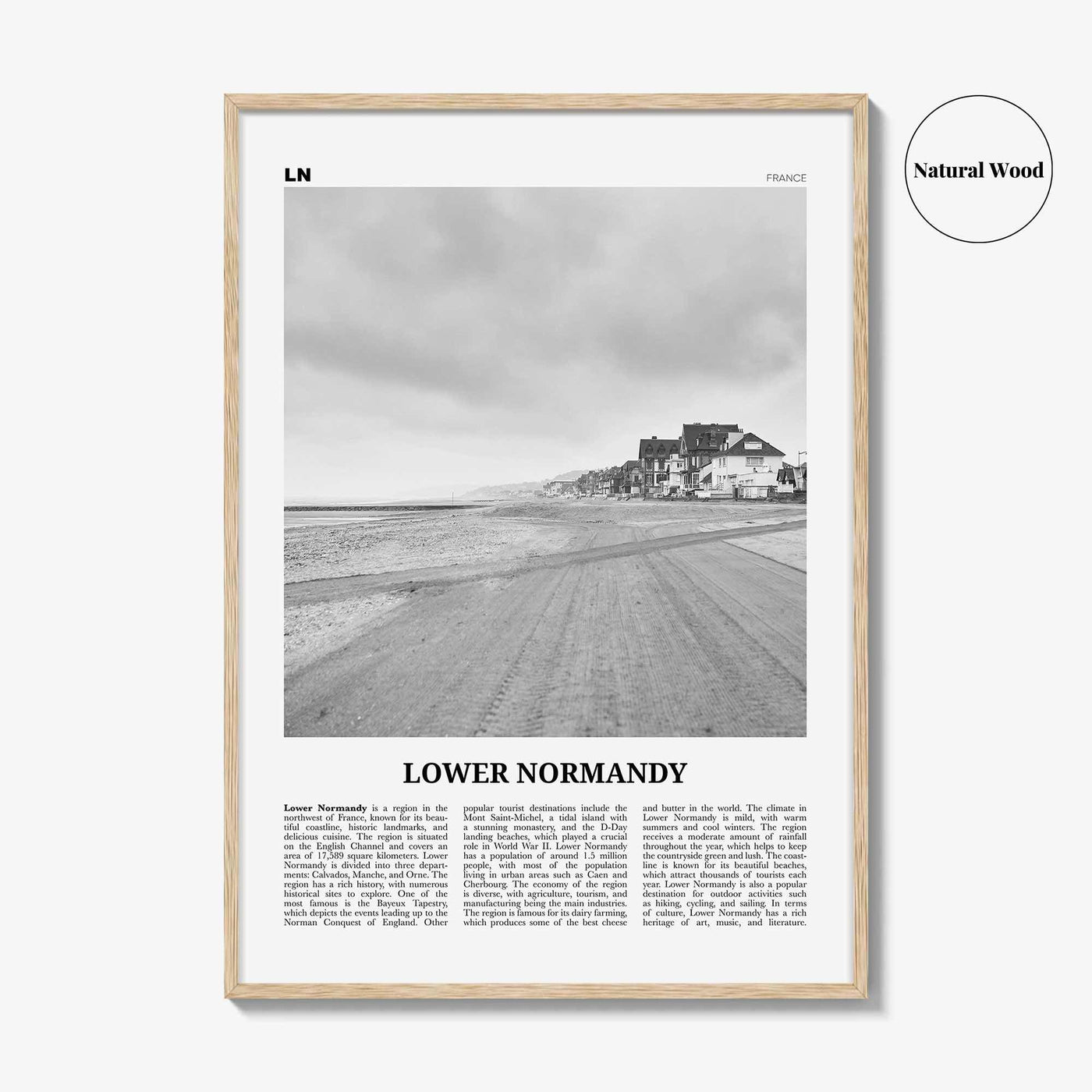 Lower Normandy Print Black and White, Lower Normandy Wall Art, Lower Normandy Poster, Lower Normandy Photo, Wall Décor, Lower Normandy Map