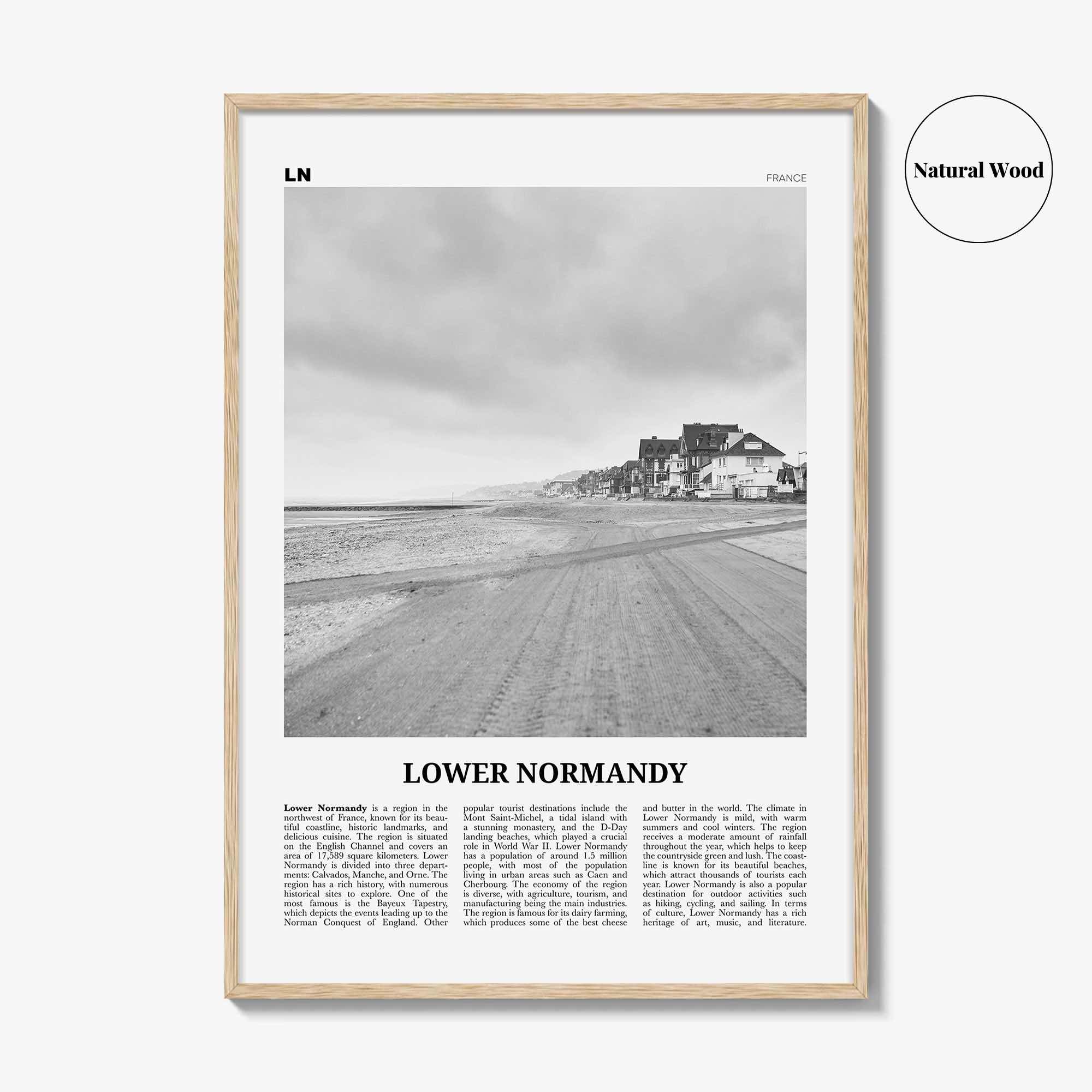 Lower Normandy Print Black and White, Lower Normandy Wall Art, Lower Normandy Poster, Lower Normandy Photo, Wall Décor, Lower Normandy Map