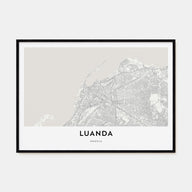 Luanda Map Landscape Poster