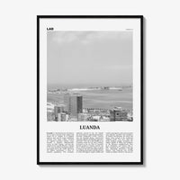 Luanda Print Black and White, Luanda Wall Art, Luanda Poster, Luanda Photo, Luanda Wall Decor, Angola, São Paulo Loanda, Africa