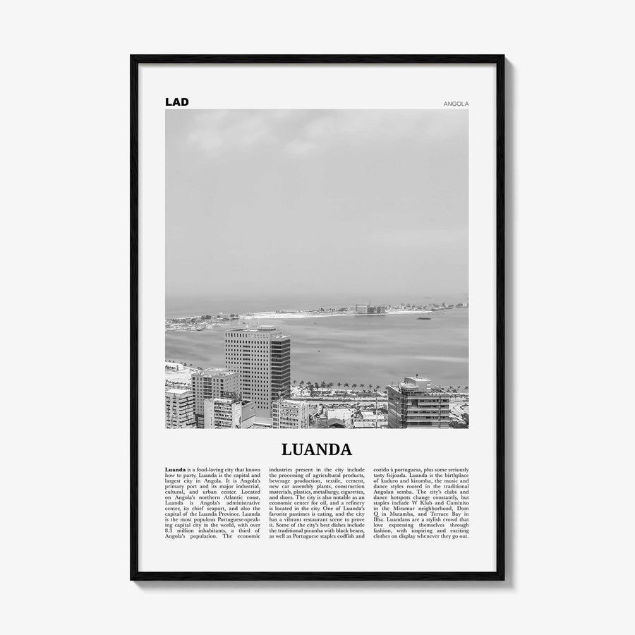 Luanda Print Black and White, Luanda Wall Art, Luanda Poster, Luanda Photo, Luanda Wall Decor, Angola, São Paulo Loanda, Africa