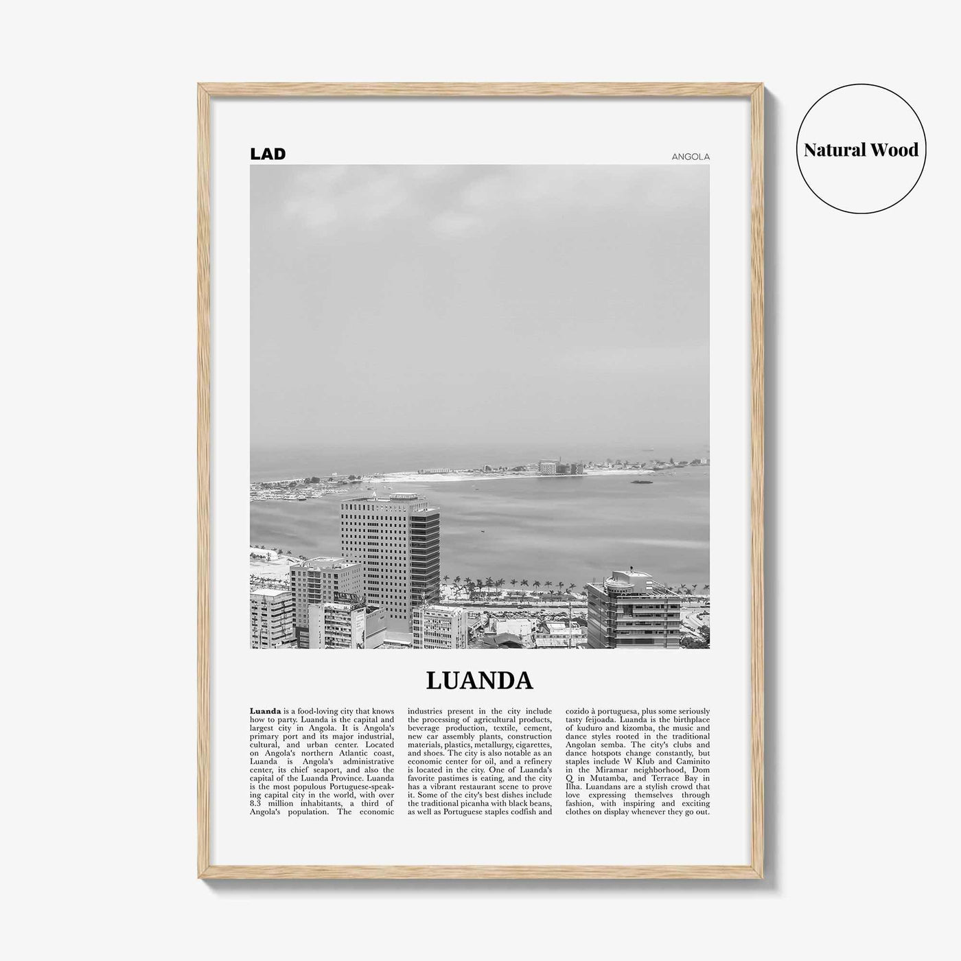 Luanda Print Black and White, Luanda Wall Art, Luanda Poster, Luanda Photo, Luanda Wall Decor, Angola, São Paulo Loanda, Africa