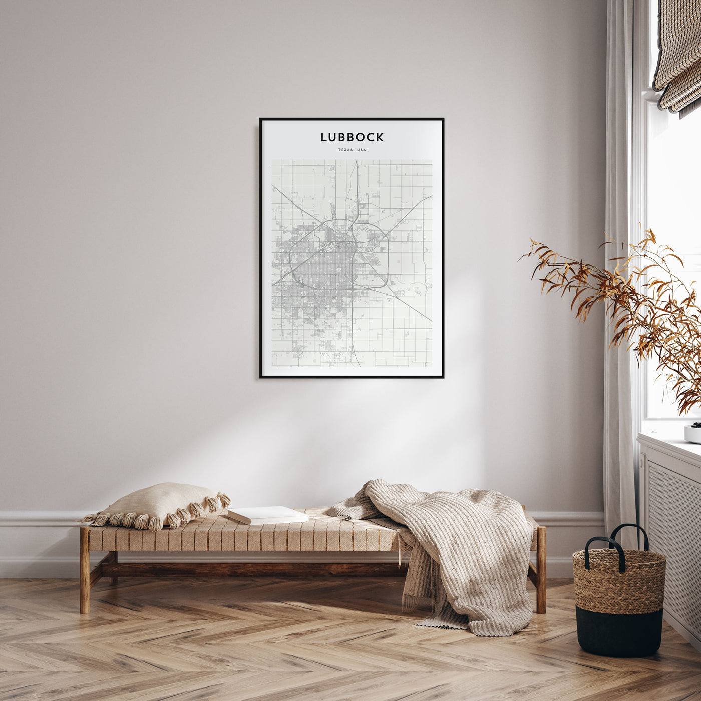 Lubbock Map Portrait Poster