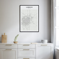 Lubbock Map Portrait Poster