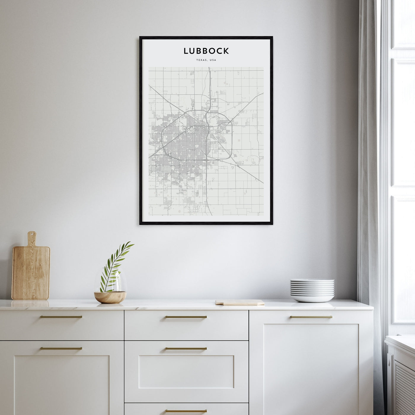 Lubbock Map Portrait Poster