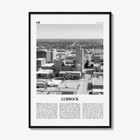 Lubbock Print Black and White, Lubbock Wall Art, Lubbock Poster, Lubbock Photo, Lubbock Wall Décor, Texas, USA, United States