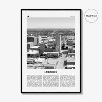 Lubbock Print Black and White, Lubbock Wall Art, Lubbock Poster, Lubbock Photo, Lubbock Wall Décor, Texas, USA, United States
