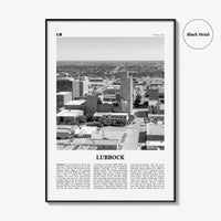 Lubbock Print Black and White, Lubbock Wall Art, Lubbock Poster, Lubbock Photo, Lubbock Wall Décor, Texas, USA, United States