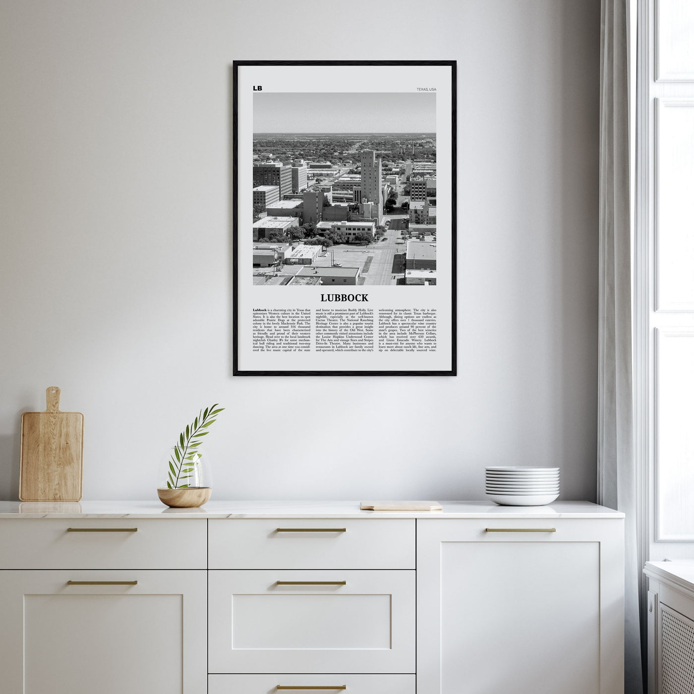 Lubbock Travel B&W Poster