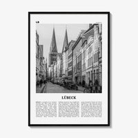 Lubeck Print Black and White, Lübeck Wall Art, Lübeck Poster, Lübeck Photo, Lübeck Wall Décor, Lübeck Map, Germany