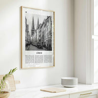 Lubeck Print Black and White, Lübeck Wall Art, Lübeck Poster, Lübeck Photo, Lübeck Wall Décor, Lübeck Map, Germany