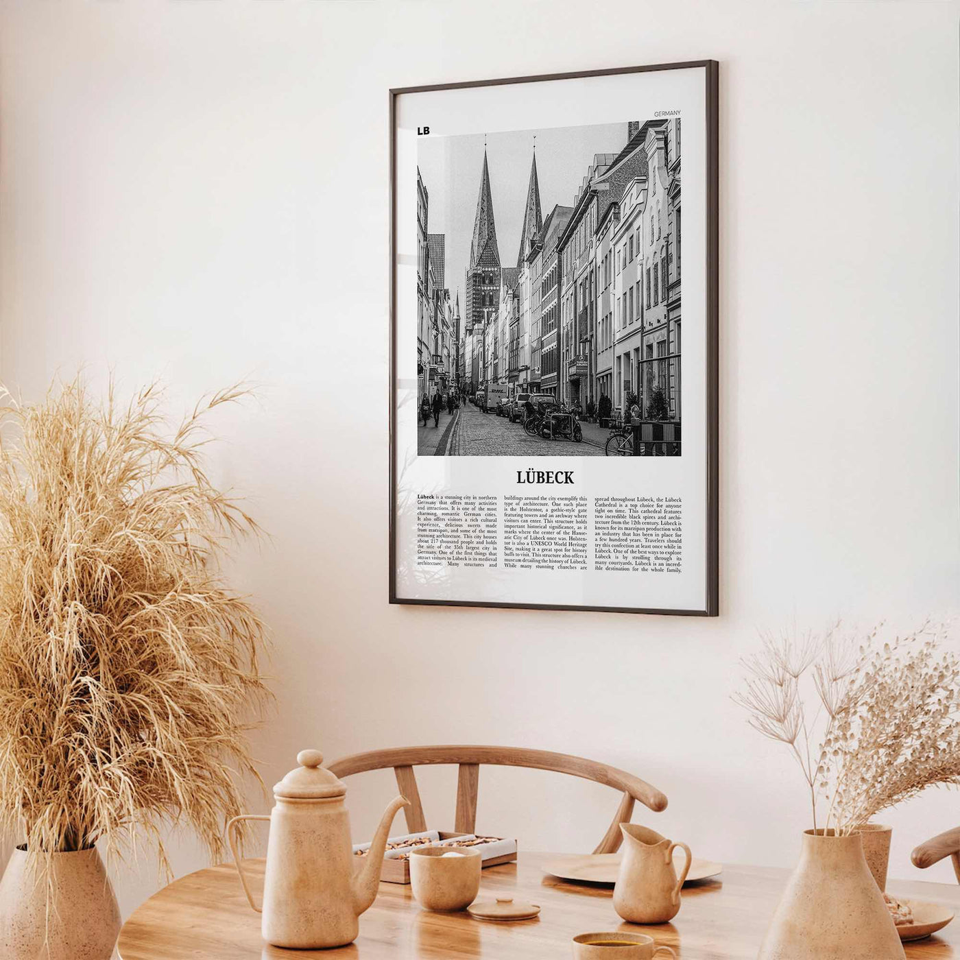Lubeck Print Black and White, Lübeck Wall Art, Lübeck Poster, Lübeck Photo, Lübeck Wall Décor, Lübeck Map, Germany