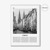 Lubeck Print Black and White, Lübeck Wall Art, Lübeck Poster, Lübeck Photo, Lübeck Wall Décor, Lübeck Map, Germany