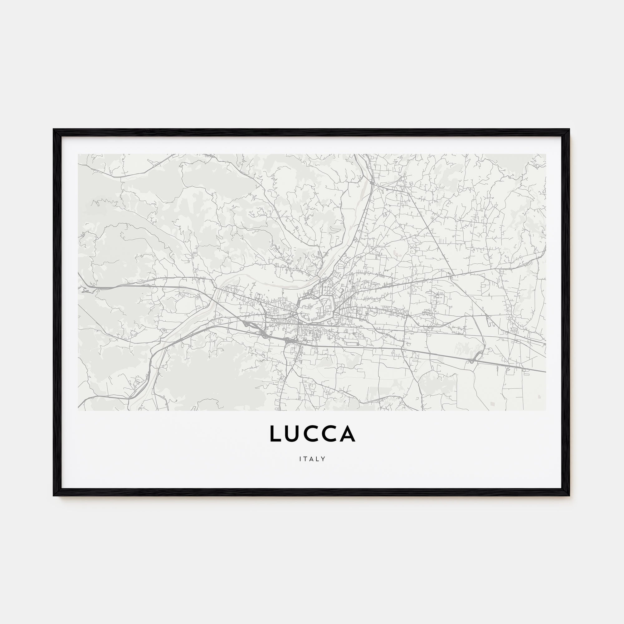 Lucca Map Landscape Poster